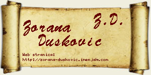 Zorana Dušković vizit kartica